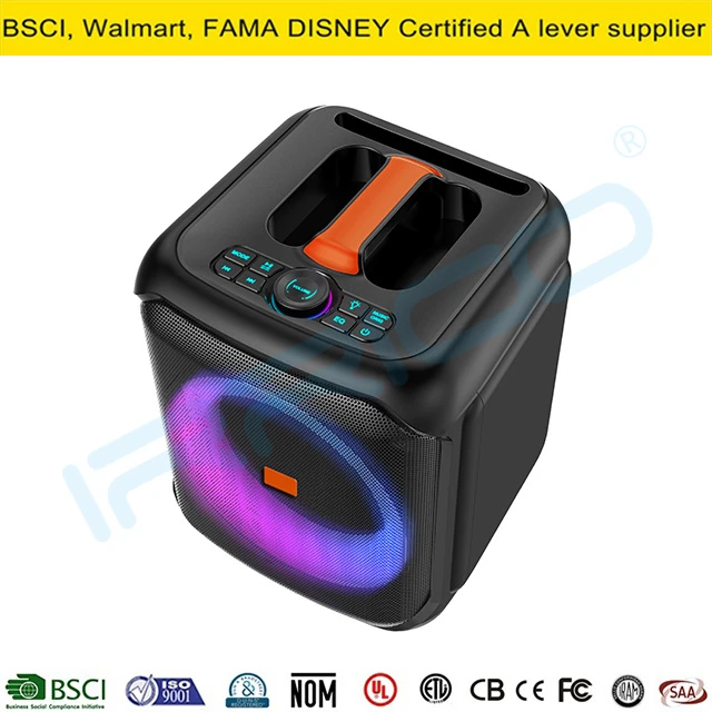 20W Portable Audio Soundbox 8inch Wireless Bluetooth Party Speaker with RGB Light