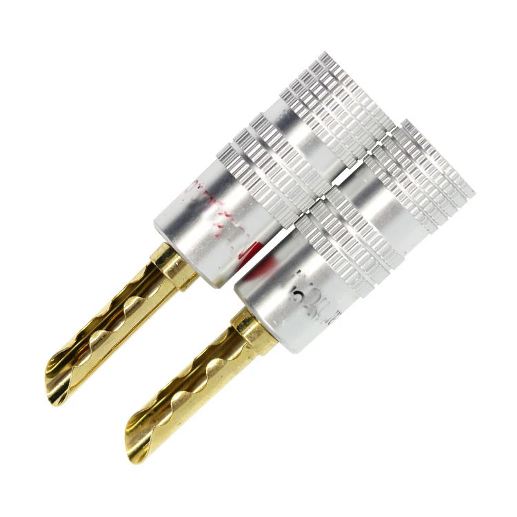 24K Gold Plated Speaker Banana Plug Terminals Support Logo Customization