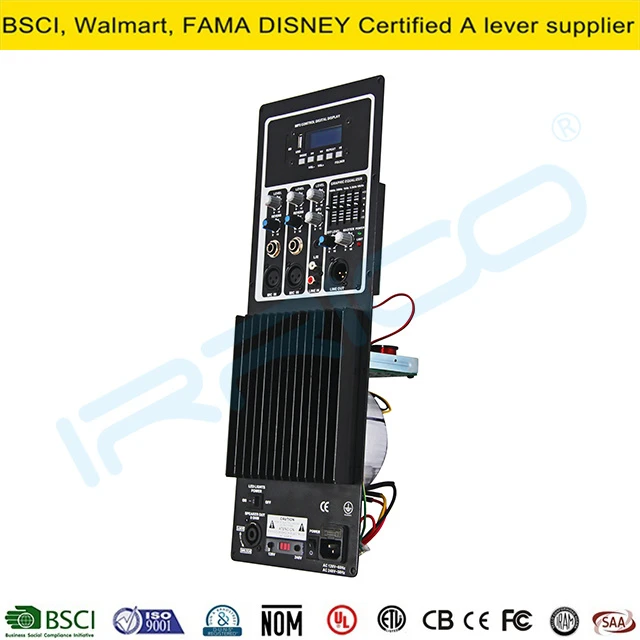 250W RMS Powered Amplifier Full Range Built-in Mixer Class Ab Professional Amplifier Dedicated of Speaker Systems USB, SD, LCD