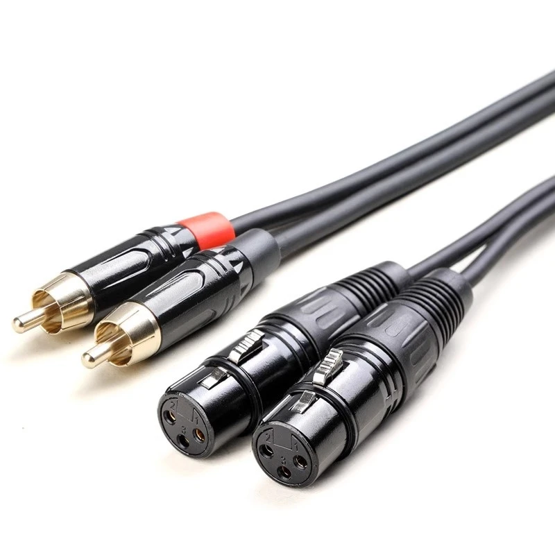 2RCA to 2XLR Audio Cable, Pure Copper.