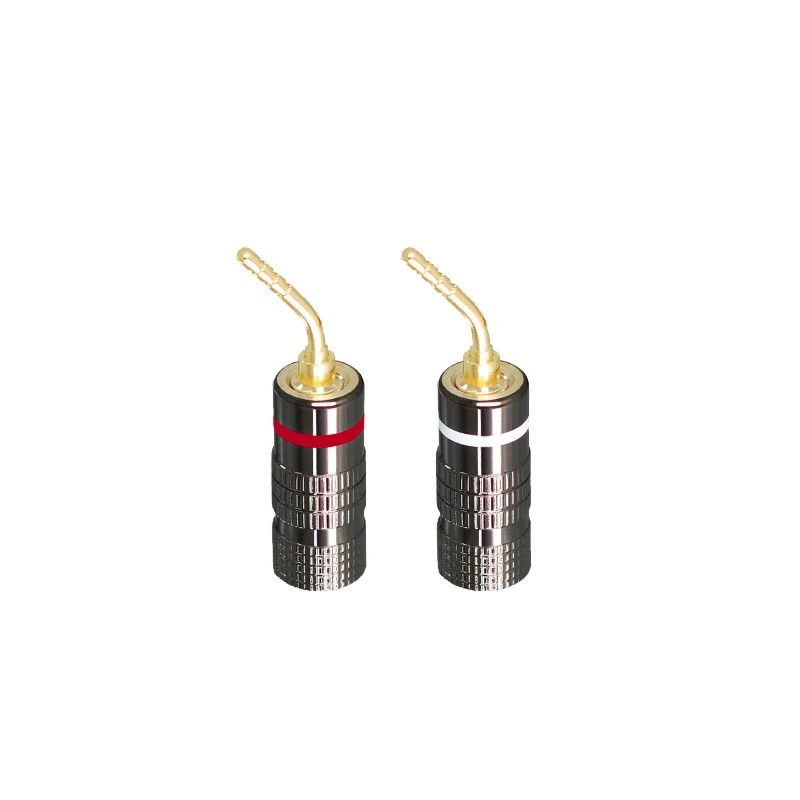 2mm Pin Gold-plated Pure Copper Banana Plug Speaker Cable Audio Black-Gun-Colored End