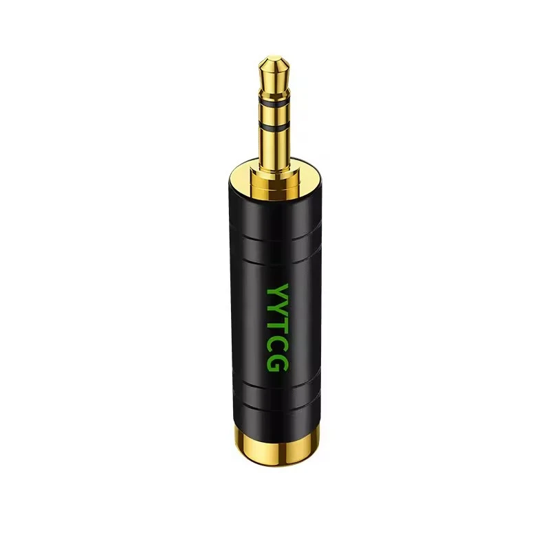 3.5 to 6.5 Female Black Adapter for Audio Cable Lossless Converter Plug