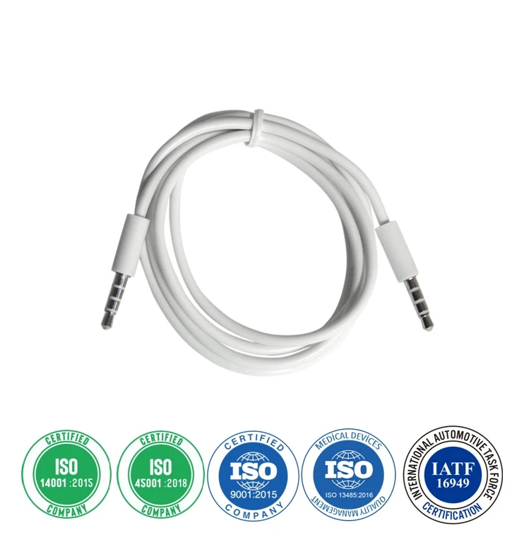 3.5mm Audio Aux Cable Assembly White