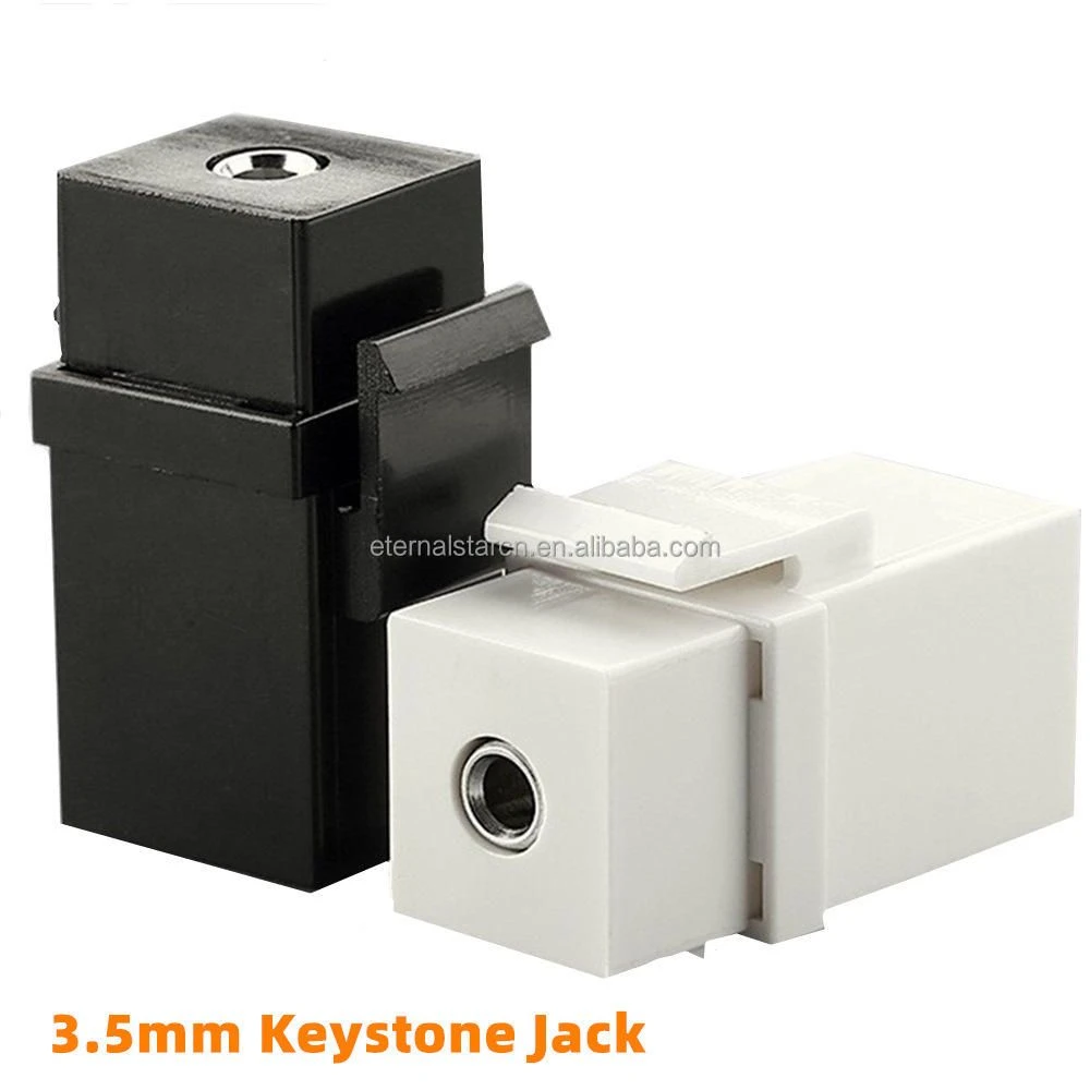 3.5mm Female to Female Headphone Speaker Jack Keystone Stereo Wall Jacks in-Line Modular