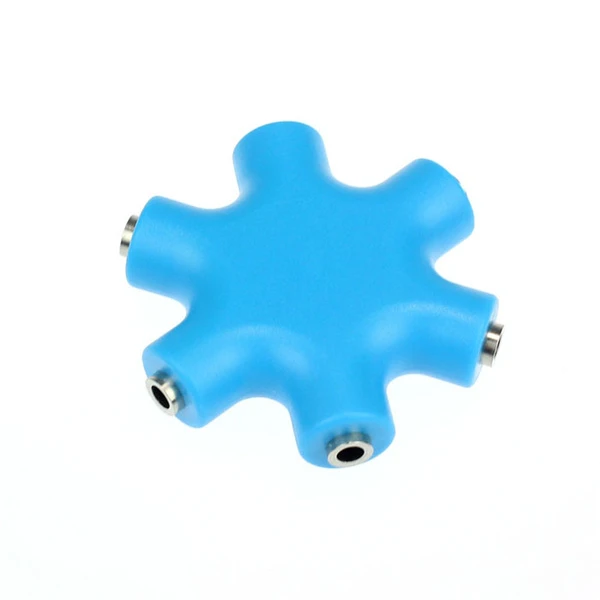 3.5mm Headphone Jack Splitter Audio 5 Way 6 Port Female Connector Adapter Audio Earbuds Earphones Plug with 3.5mm Stereo Cable