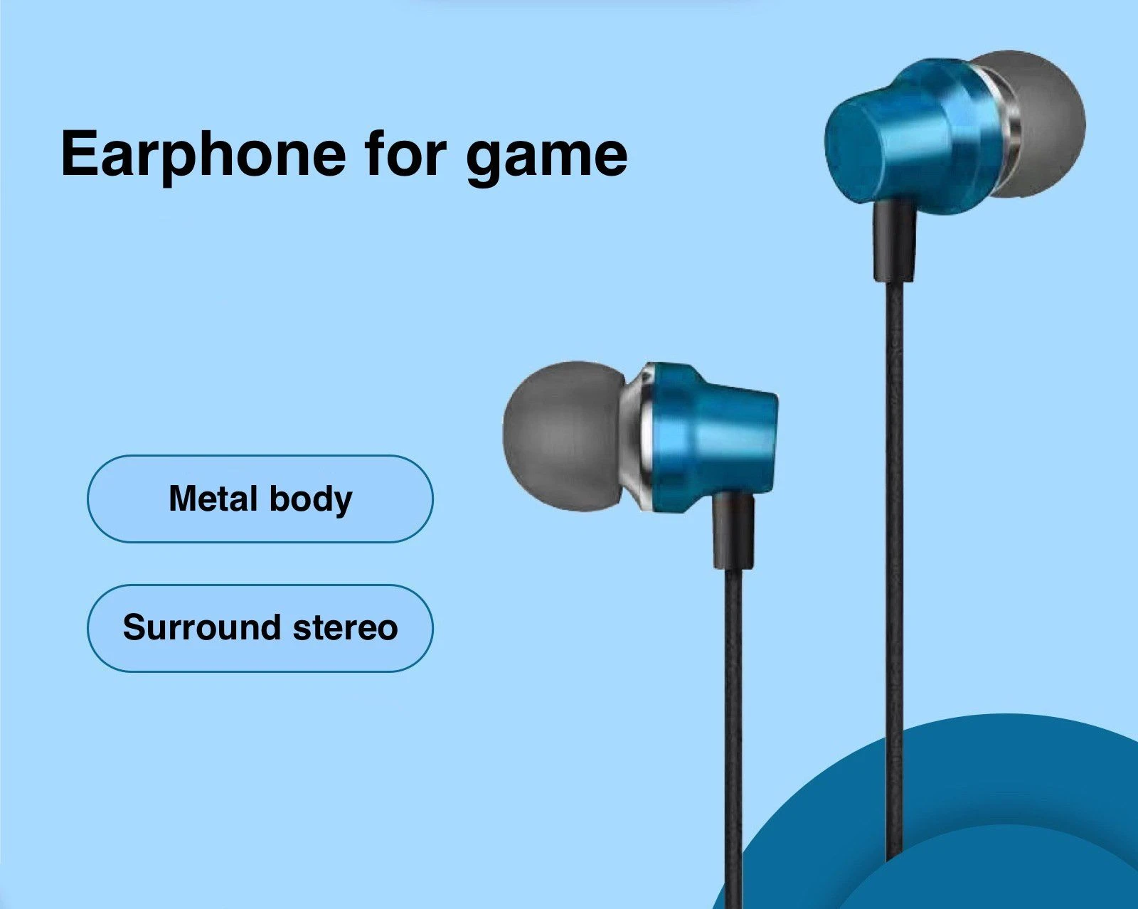 3.5mm Jack Earphone Earbuds Stereo Sport Wired Headphones Earphone with Mic Js02