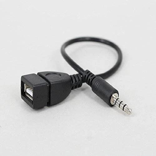 3.5mm Male Aux Audio Plug Jack to USB 2.0 Female Converter Adapter Cable Cord
