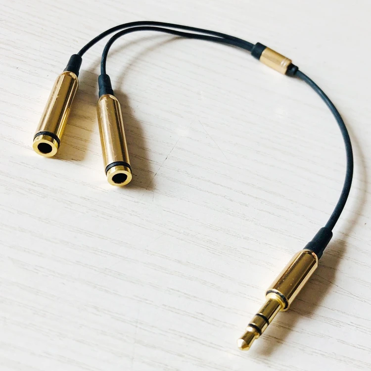 3.5mm Male to 2 Female Audio Stereo Y Splitter Cable Earphone Headset Splitter Adapter