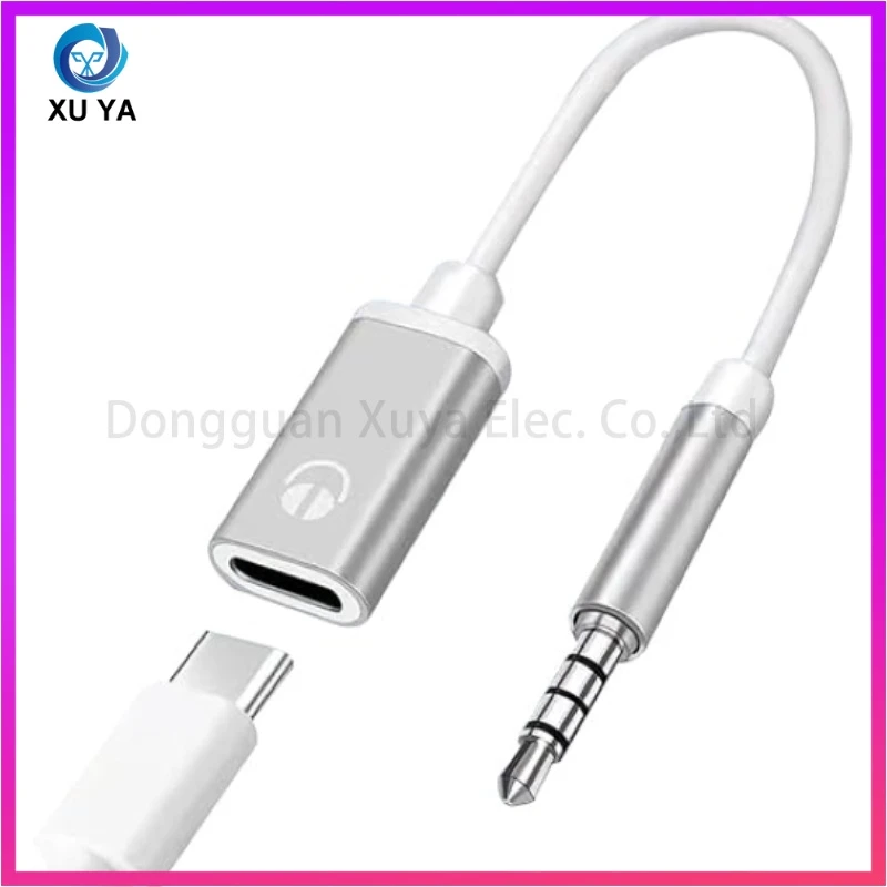 3.5mm Male to Type-C Female Adapter, Aux Audio Cable Converter for Wired Headphones, MP3 Players, Laptops and More