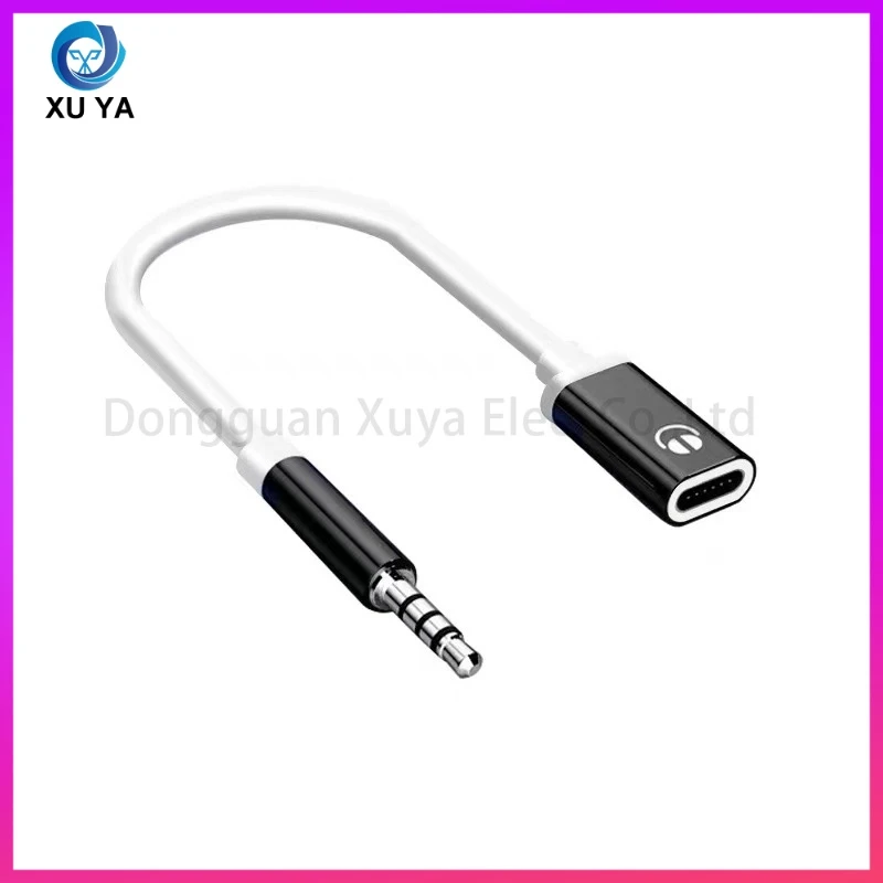3.5mm Male to Type-C Female Aux Adapter, Round Head Earphone Cable Converter for Smartphones, Laptops and Tablets