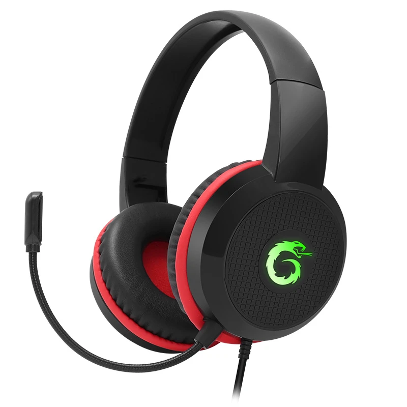 3.5mm PC Gaming Wired Headphone Office Headset LED Gaming Headphone