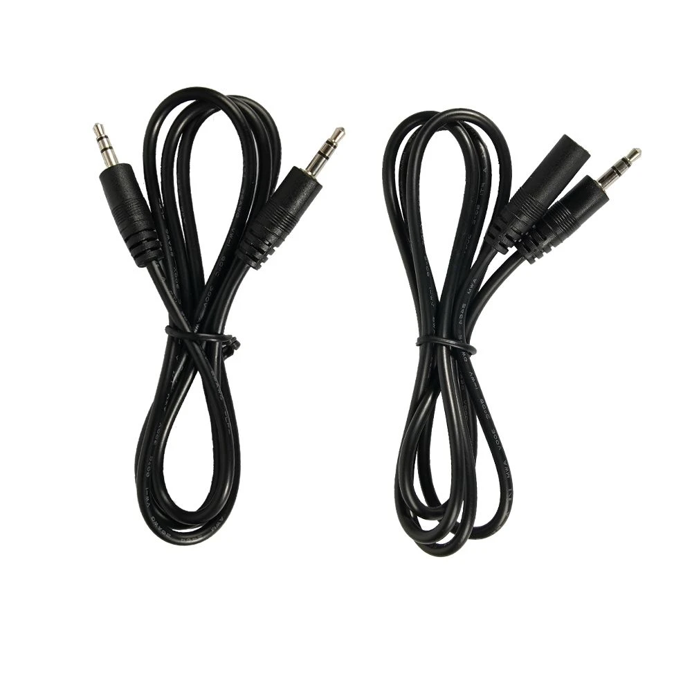 3.5mm Stereo 3-Pole Male-to-Male, 4-Pole Male-to-Female Audio Headphone Cable, Aux Stereo Audio Extension Cable