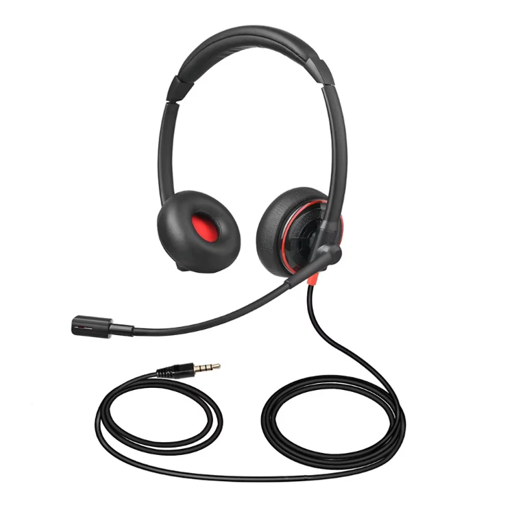 3.5mm Wired Office Headset with Microphone for Call Centers Music Earphones Headphones