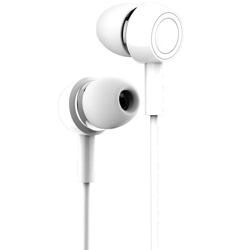 3.5mm Wired Stereo in-Ear Plating Wired Earphone with Mic and Line-in Control for iPhone – White