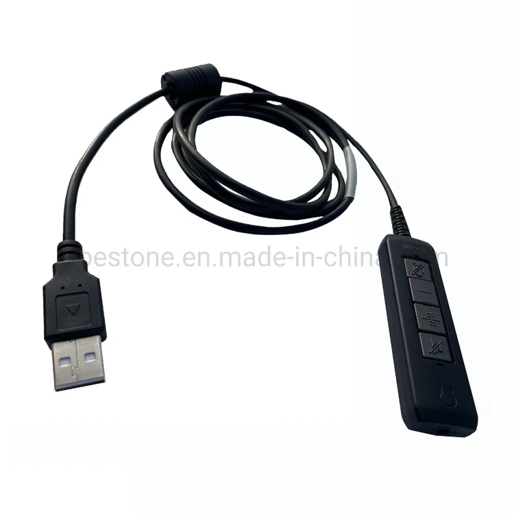 3.5mm to USB Converter Cable Adapter for Call Center Telephone Stereo Headset