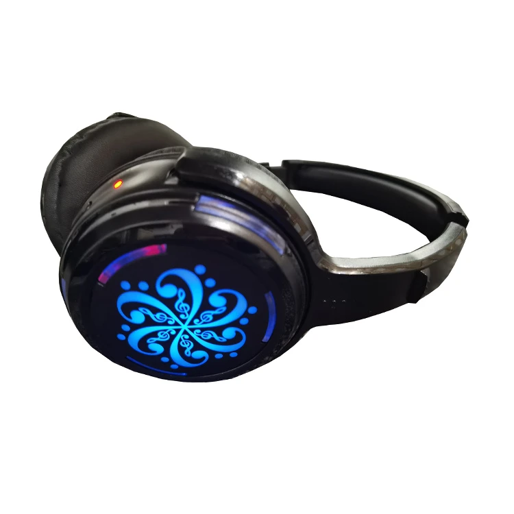 3 Channel Wireless Silent Disco Headphone Hedsets for Silent Party with LED Lights