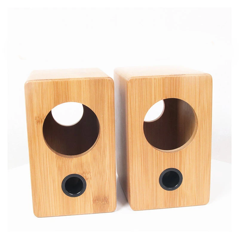 3 Inch Bookshelf Bamboo Wood Speaker Box Empty Case Audio Speaker Enclosure DIY Body Wooden Speaker Box Shell