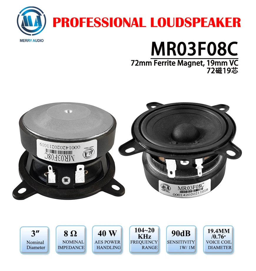 3 Inch Mini Ferrite Ring Magnet Speaker Woofer 8ohms 2023 New Model Factory Price