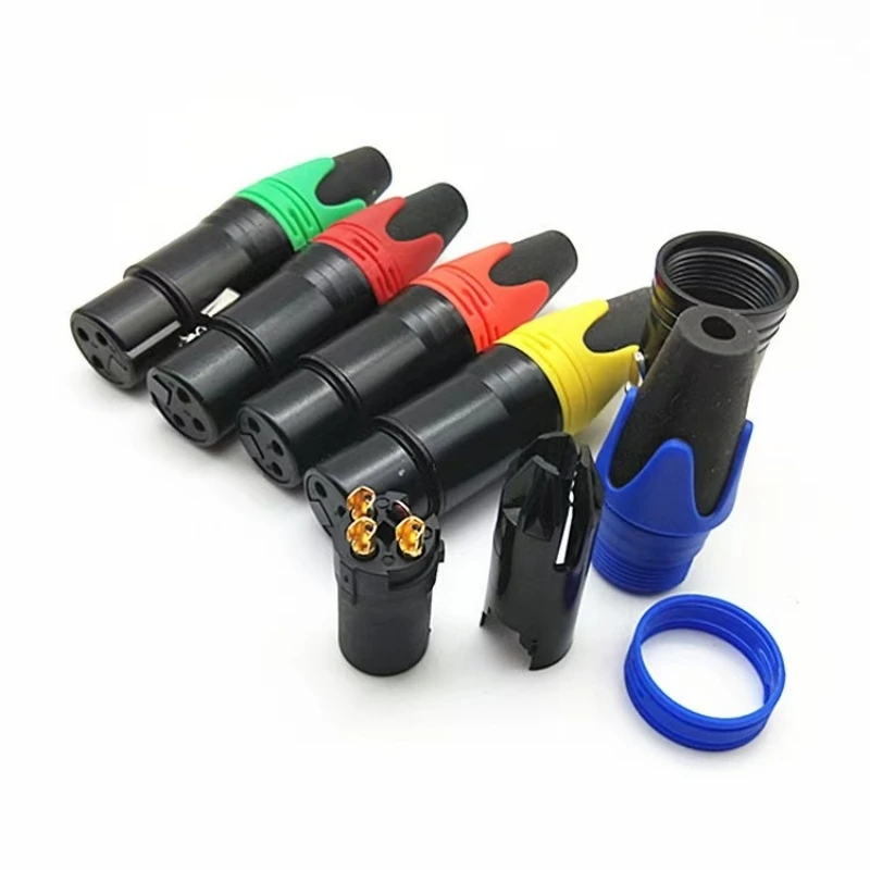 3-Pin XLR Audio Connector/Plug, Teardrop Style, Multiple Colors Available