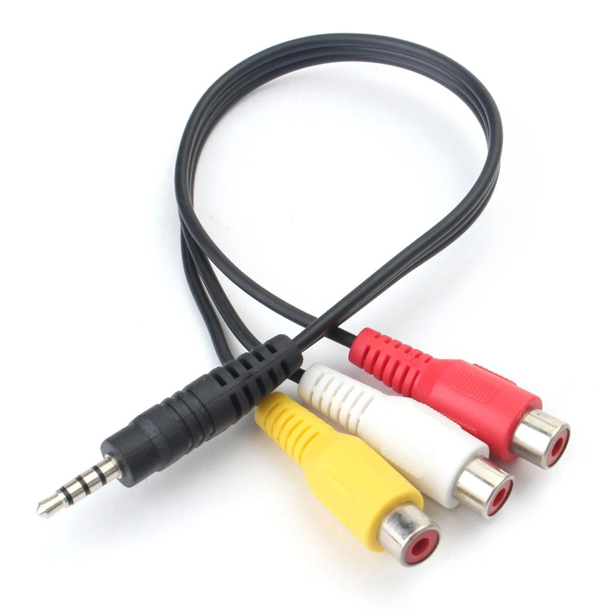 3-in-1 Rcaa/V Cable Audio Video Splitter with Custom Mold for TV/Projector/Car Stereo