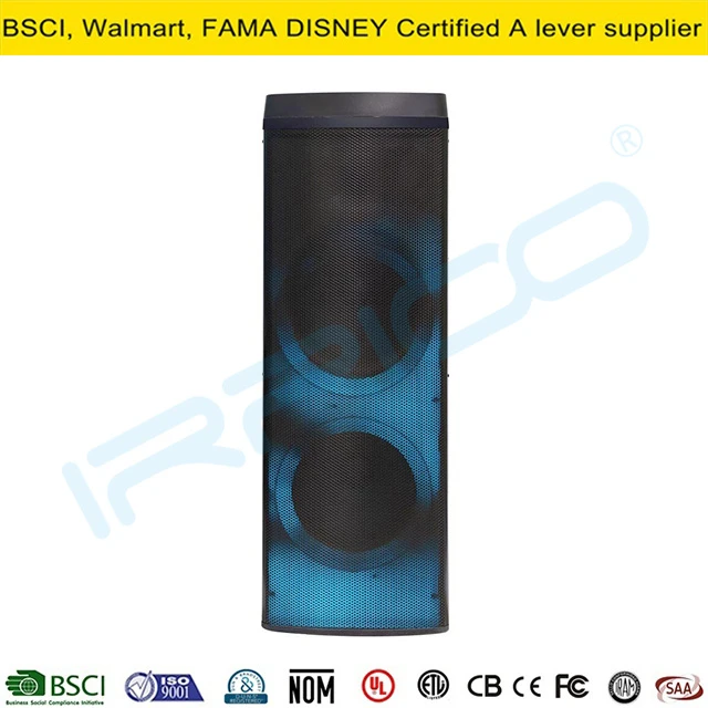 300W Dual 12 Inch Powered Portable Bluetooth Loudspeaker with Flame Lights and Rechargeable Battery Spare Parts SKD