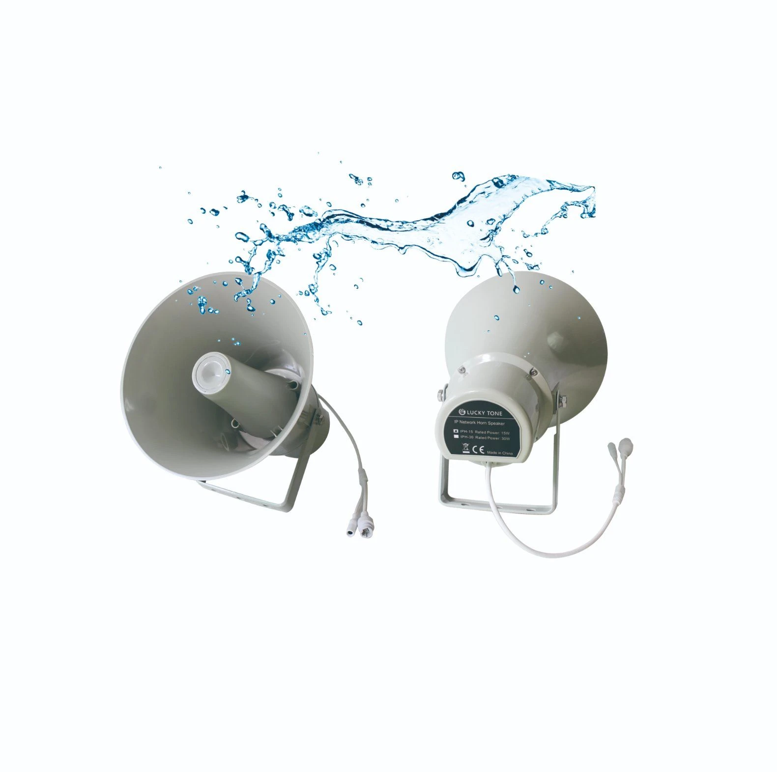 30W SIP/ IP/ TCP Network Waterproof Horn Speaker with Built-in Digital Amplifier for Public Address Sound