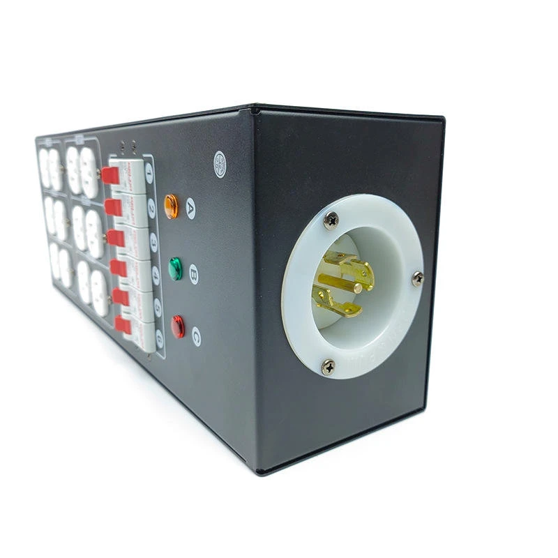32A Input Six Channel US Power Distribution Box With 5pin Connector For Audio Stage Equipment