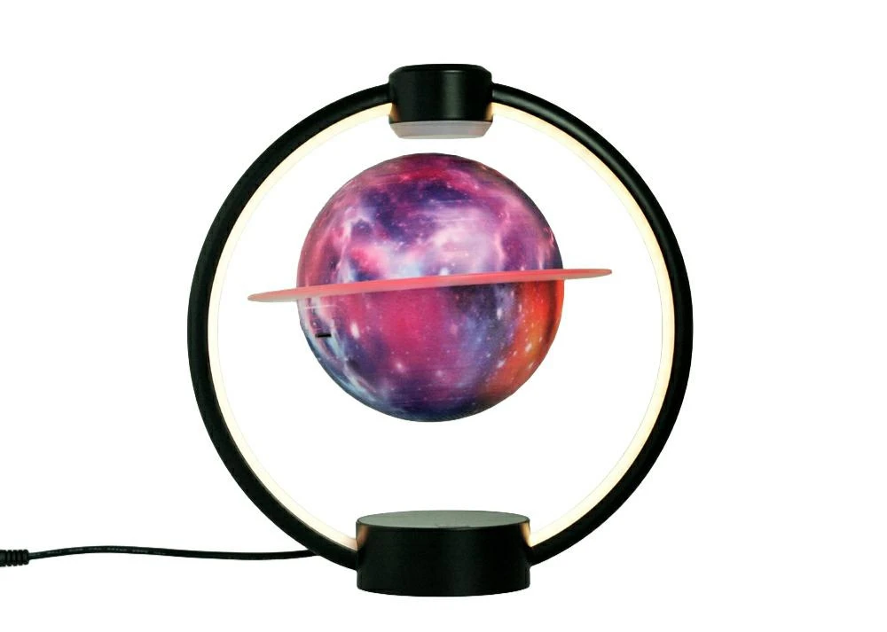 360 Black Frame Magnetic Levitation Floating Christmas Ball Night Light Lamp Bluetooth Speaker for Gift Decoration