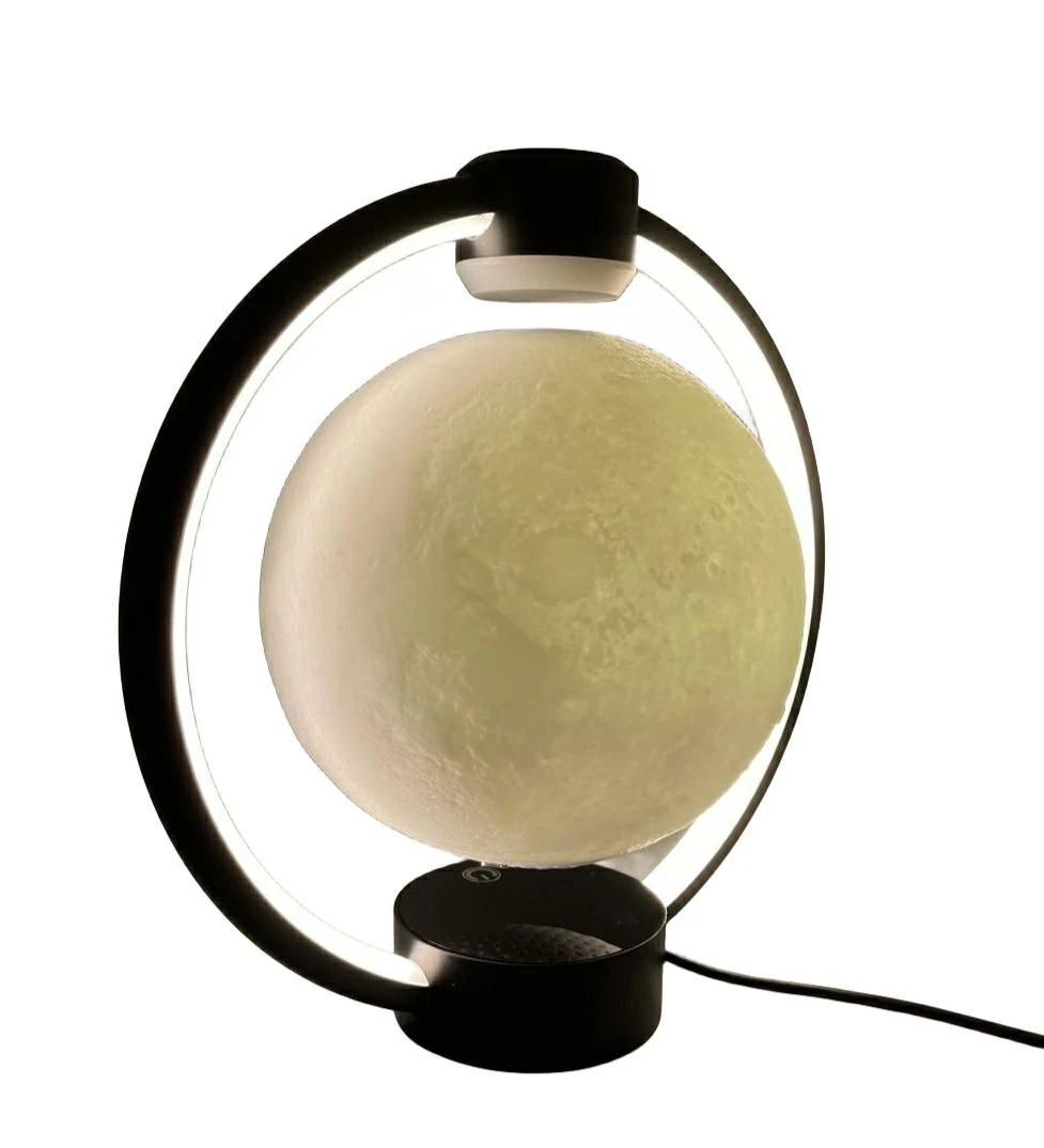 360 Rotating Colorful LED Light Change Magnetic Levitation Floating Moon Lamp Bluetooth Speaker
