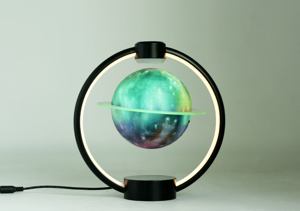 360 Rotating Magnetic Levitation Floating Saturn Lamp Night Light with Bluetooth Speaker