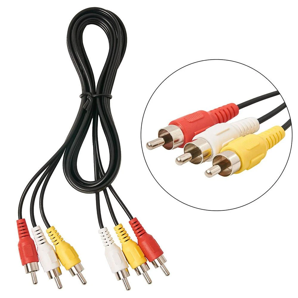3RCA Male to 3RCA Male Stereo Audio Video Composite DVD Cable