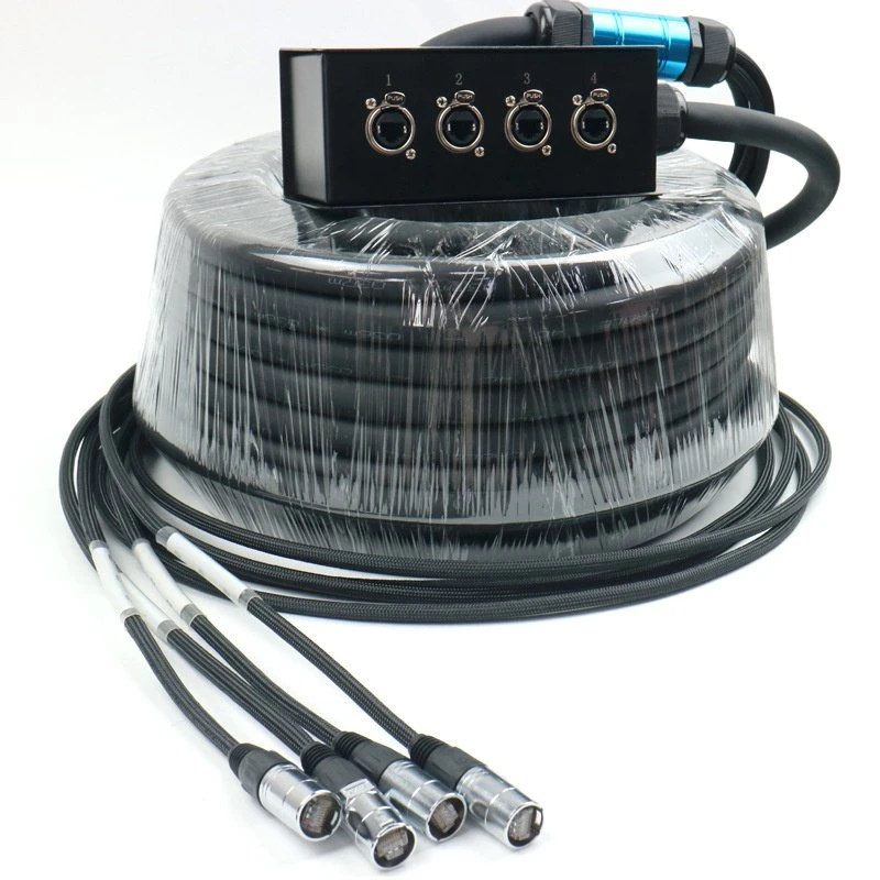 4-Channel XLR to RJ45 CAT6 Snake Cable Stage Box