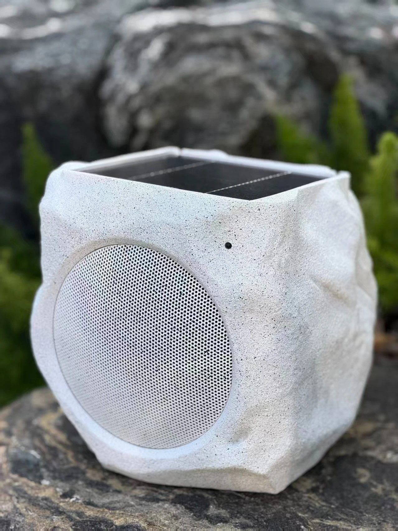 4-Inch All-Weather Waterproof Bluetooth Rock Speaker 10W, Tws Pairing 7-Color Rhythm Infrared for Patio & Yard