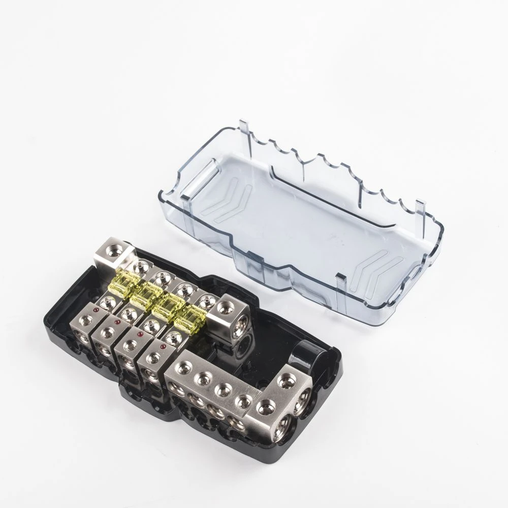 4-Way Fuse Box Block with Light Power Distribution Block for Car Audio