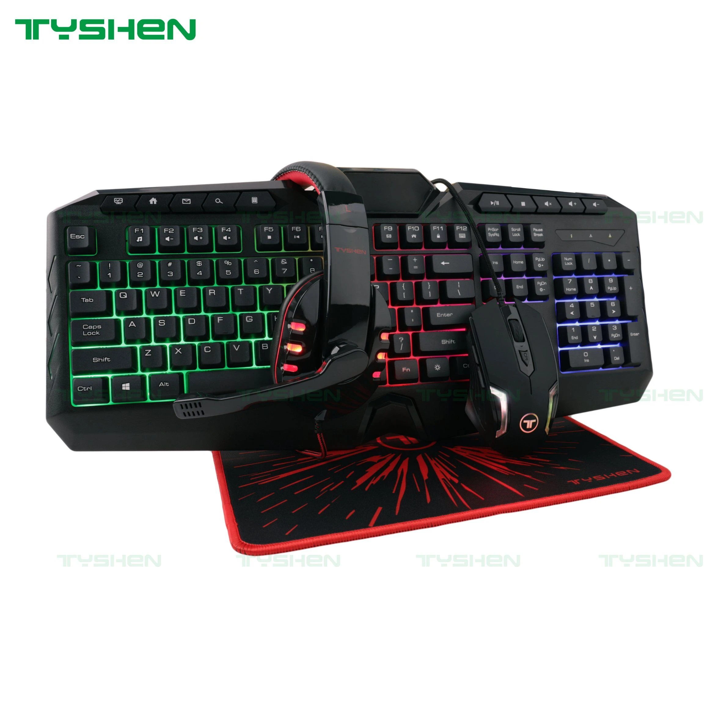 4 in 1 Gamer Bundle Mouse Keyboard Mouse Pad Headset