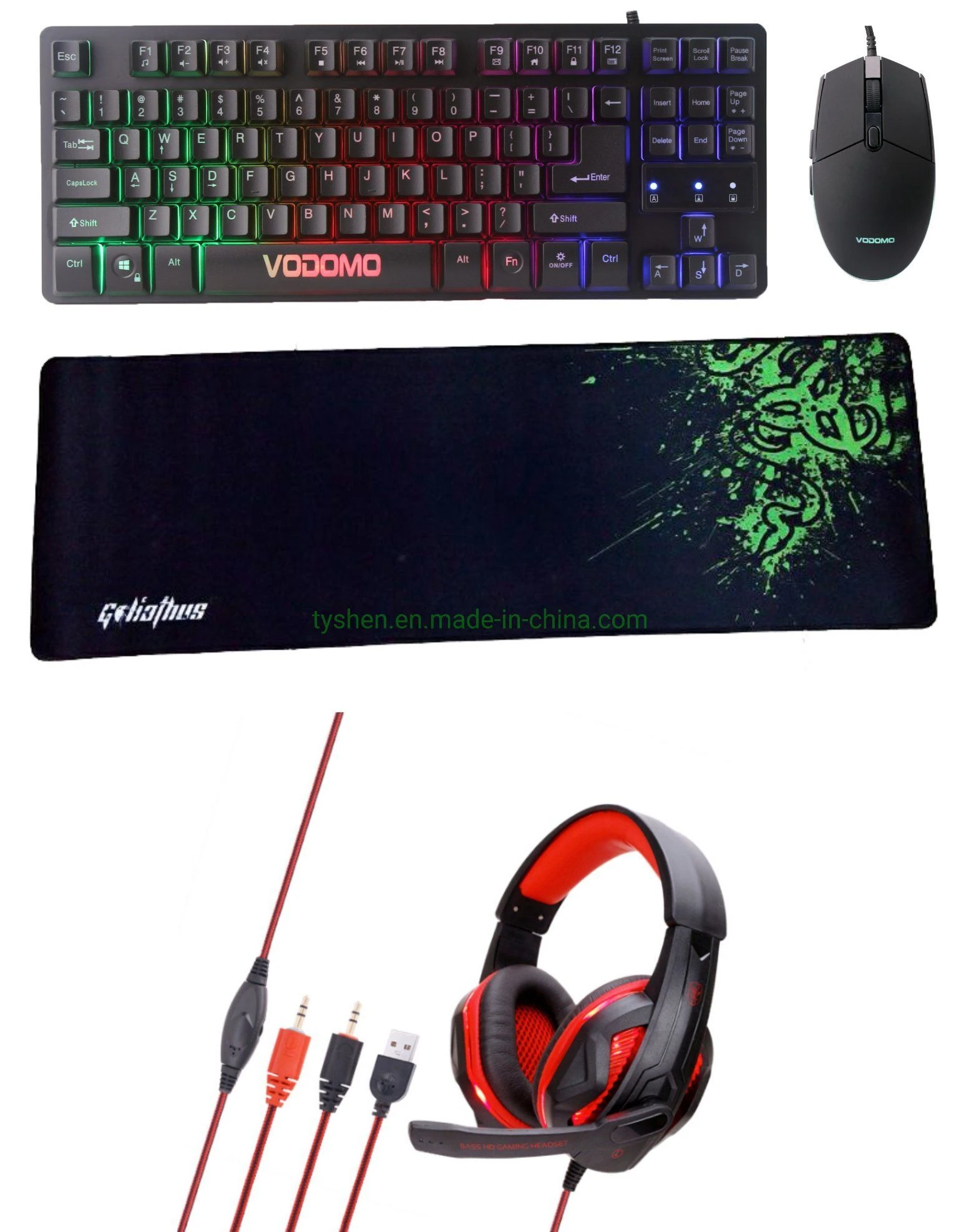 4 in 1 Gaming Combo, Keyboard/ Mouse/ Headphone / Mosue Pad