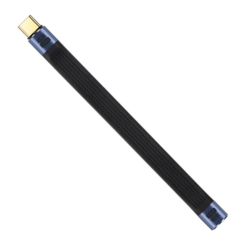 40Gbps High-Speed Transmission Flat Braided Cable for External SSD & Video Editing Workflow Home Theater & Live Sound System