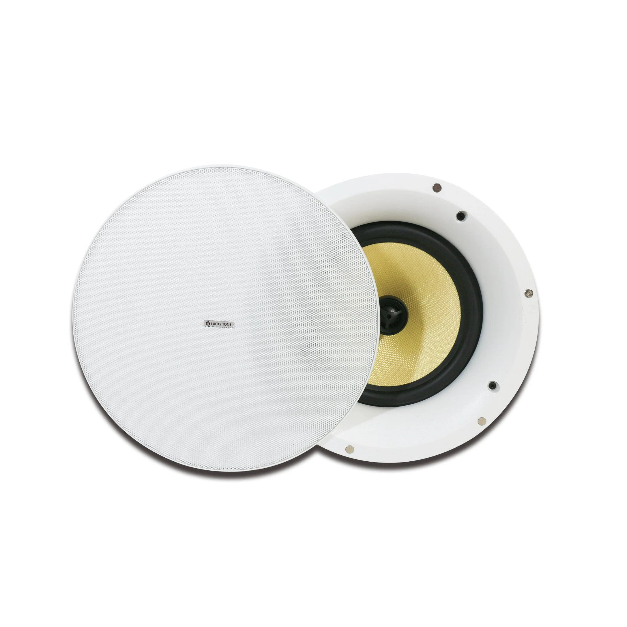 40W/60W/80W 2-Way Rimless Ceiling Speaker with Kevlar Driver PA Ceiling Loudspeaker with or Without Dome