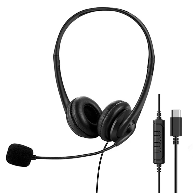 430 Comfortable Head Mounted Wired Headset with Mic for Call Center Work Design