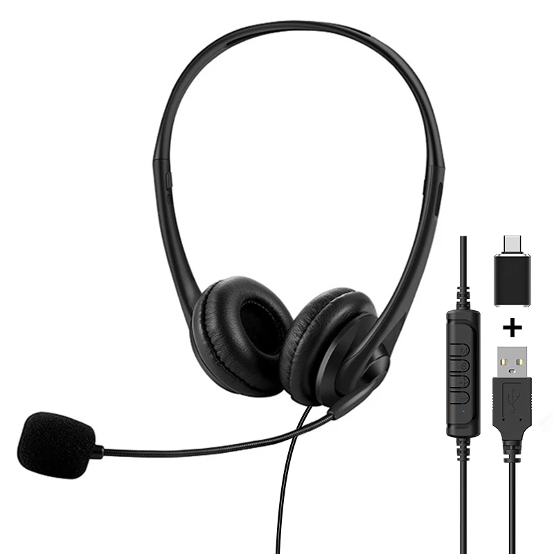 430 Lightweight Wired Call Center Headset with Adjustable Microphone