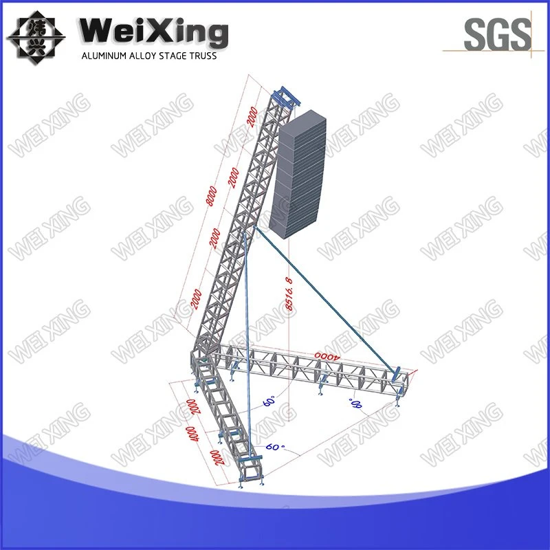 4X4X8m, Aluminum Active Line Array Stand Speaker Stand Speaker Lifting Truss Tower for Line Array Portable Exhibition Concert Lighting Show Aluminum Truss