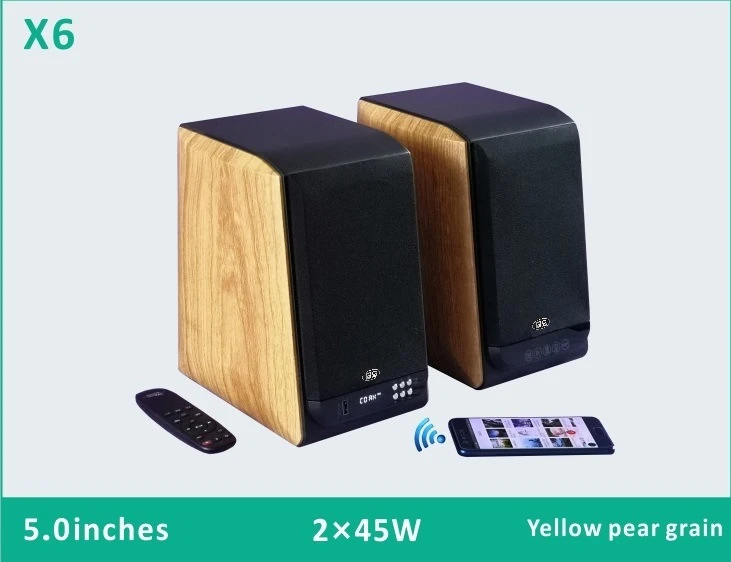 5.0inches 2*45W Cloud Intelligent WiFi Multifunctional Active Bookshelf Speaker