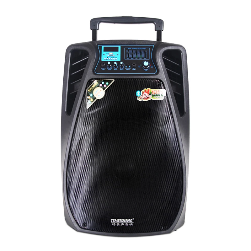 5 Bands EQ 150W SL15-02 12V 14ah Lead Battery 12V DC External 15 Inch Trolley Wireless Speaker with 2 Mics
