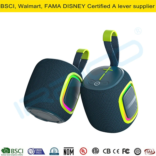 5W Wireless Bluetooth Party Speaker with RGB Lights Speaker with FM Battery