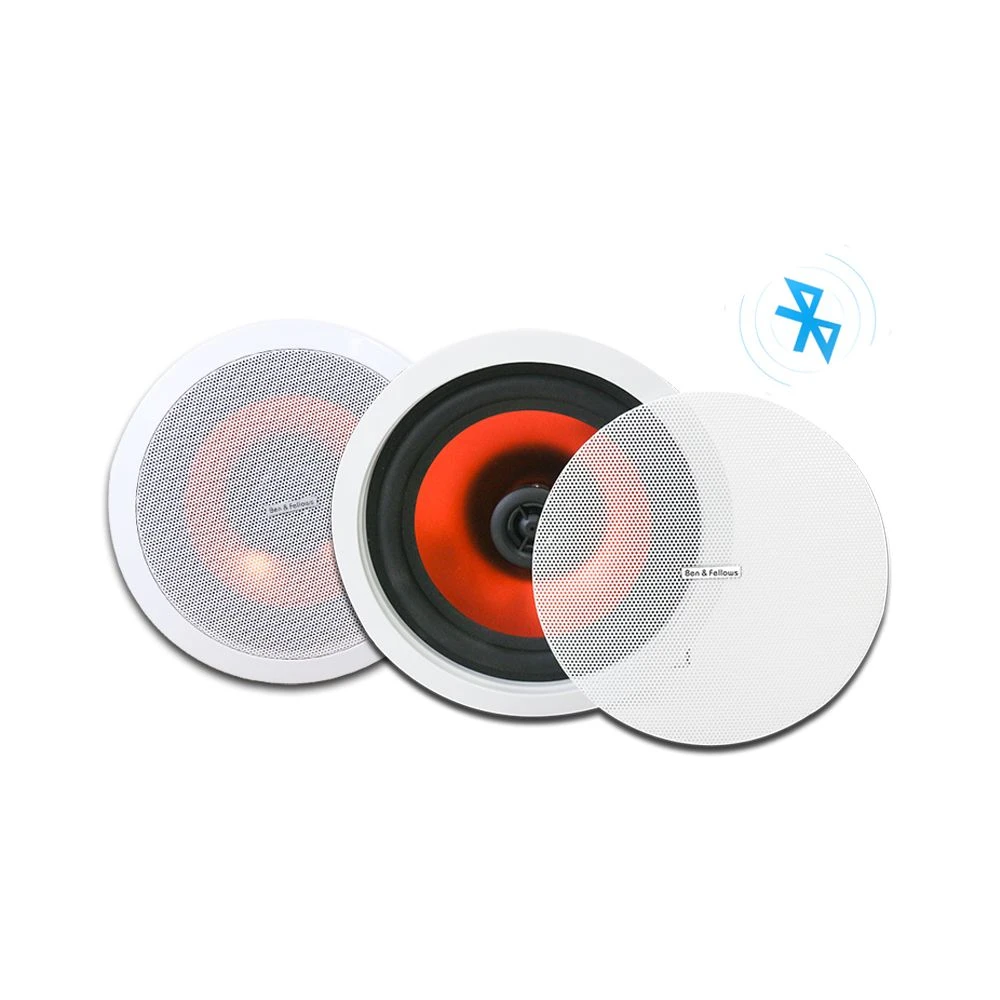 6″ 25W Home Audio HiFi 2 Pieces Plastic Coaxial Bluetooth Speaker in Ceiling Speakers with Tweeter for Background Music PA System