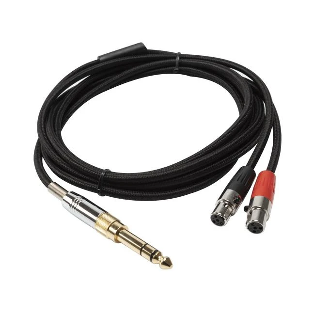 6.35mm (1/4inch) Trs Male Plug to Dual XLR Femal Audio Converter Adapter Y Splitte Cable with Push Button