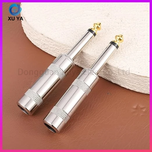 6.35mm Large Two Core Mono Audio Plug Rust Proof Corrosion Resistant Precision Machining Welded Terminal Connector for DIY Audio Cable Repair and Assembly Work