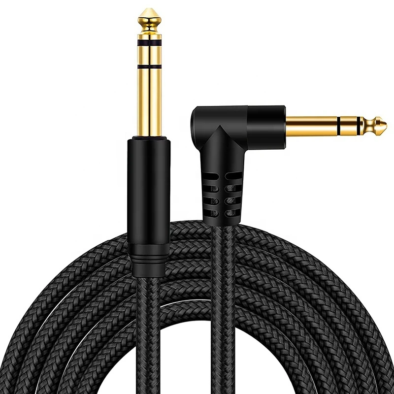 6.35mm Right Angle Gold Plated Guitar Audio Cable