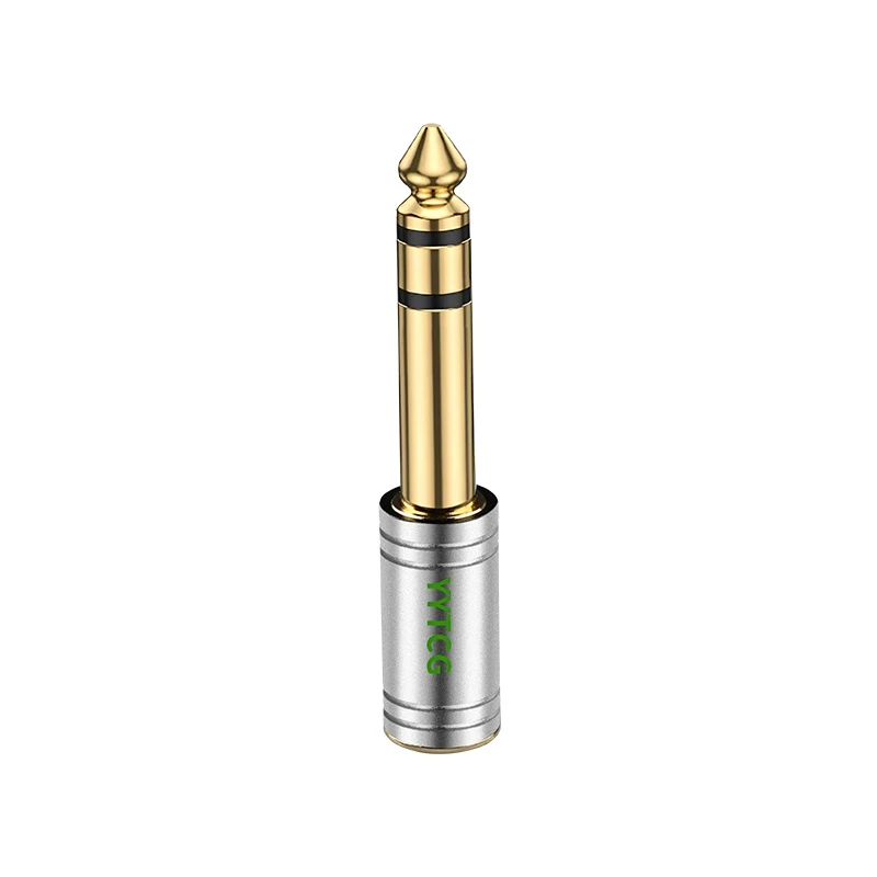 6.35mm TS Mono Jack 2Poles Stereo 1/4 to 3.5 Female Plug Soldering Ire Connector Gold Plated Brass Microphone Plug Connector