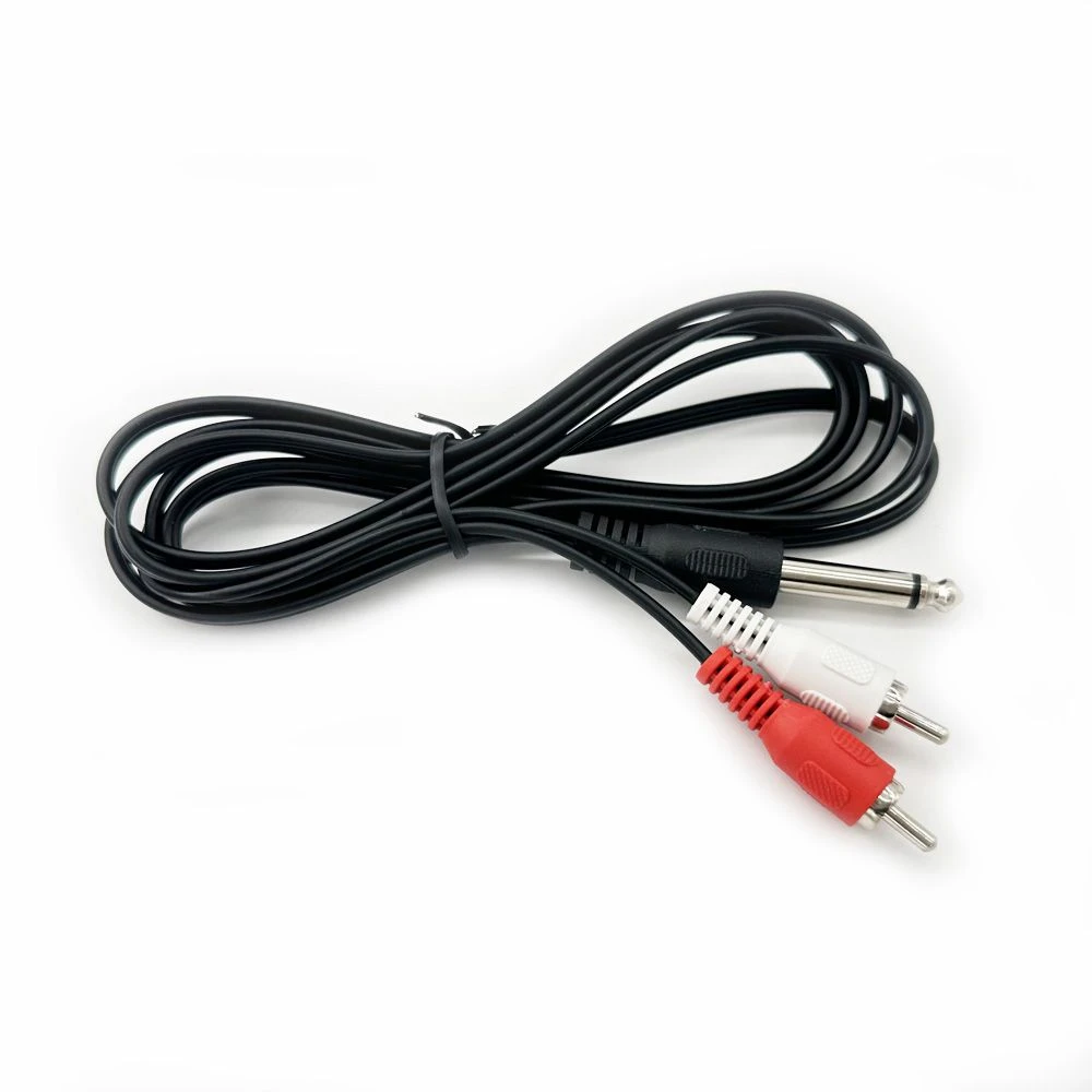 6.35mm TS to 2*RCA Male Y Audio Stereo Cable 1/4″ TS Mono to RCA Splitter Cable